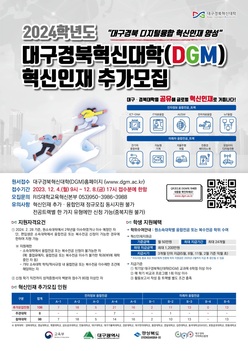[포스터] DGM 2024학년도 혁신인재 추가 모집_11.09.jpg